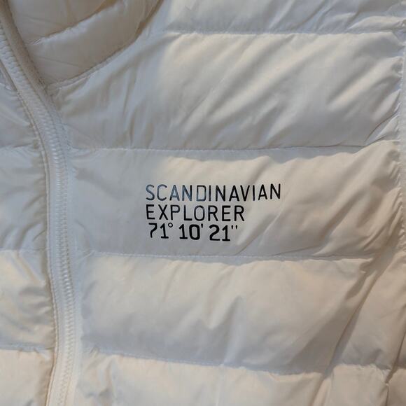 Scandinavian Explorer White Down Feather Puffer Vest with Travel Bag Medium - Picture 5 of 8